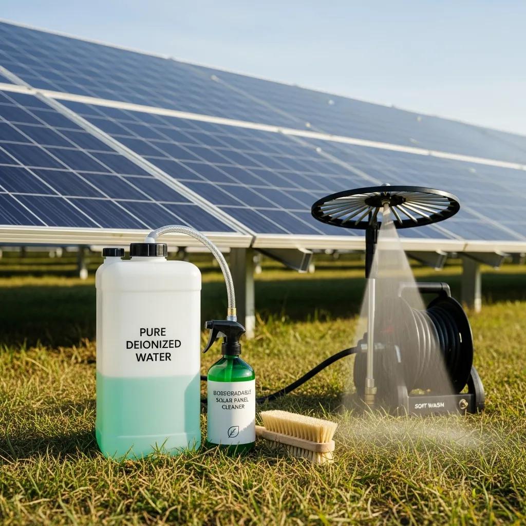 Eco-friendly cleaning supplies for solar panels with a focus on sustainability
