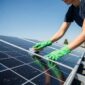 person cleaning solar panels with eco friendly methods under a clear blue sky b8233b6c e9fe 4d54 b324 1c0257fe107b 85x85